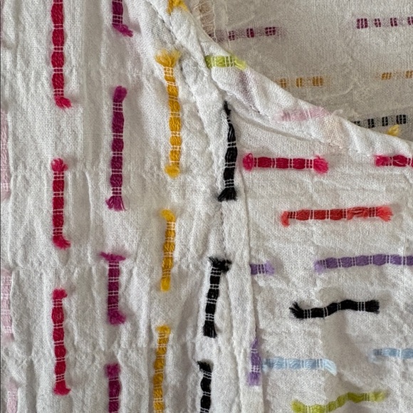 Habitat white cotton blouse with multicolored stripes Size Medium - Picture 3 of 9